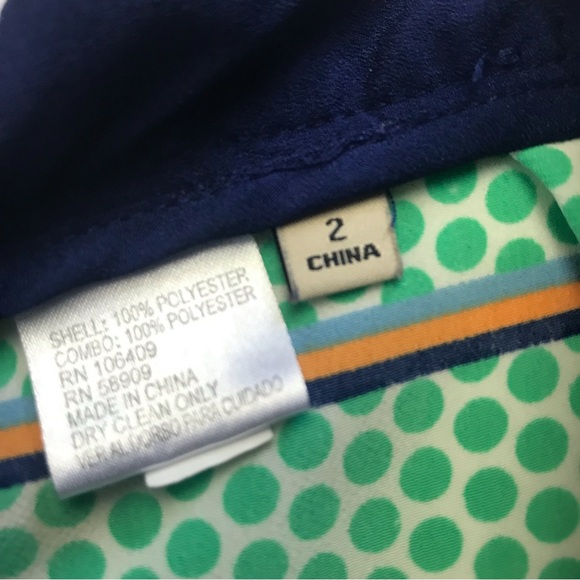 Cremieux Women Beachwear Walking Running Shorts Green Orange Navy Dots Size 2 - Picture 6 of 12